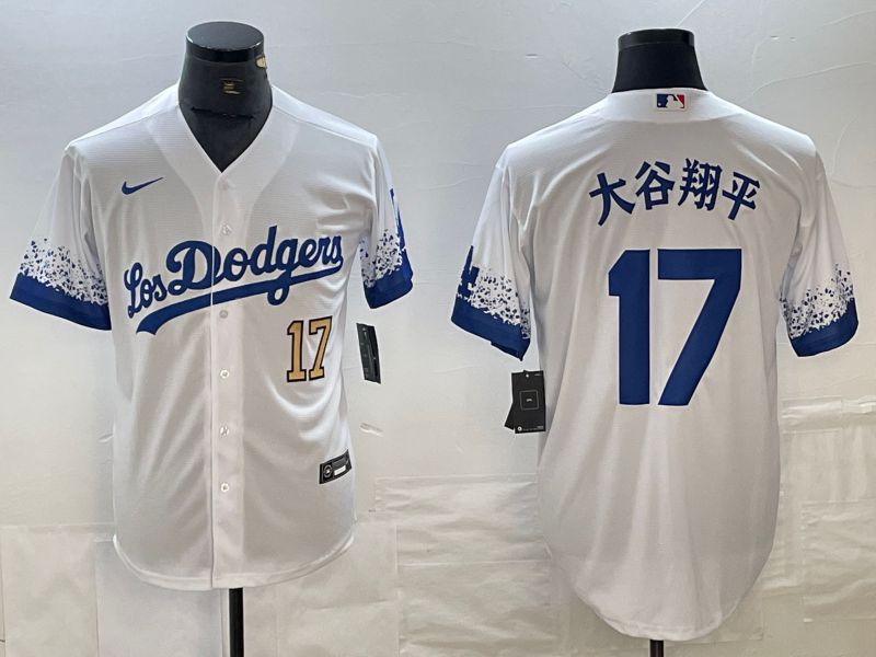 Men 2025 Los Angeles Dodgers #17 Ohtani White City edition Nike MLB Jersey style 6231->los angeles dodgers->MLB Jersey